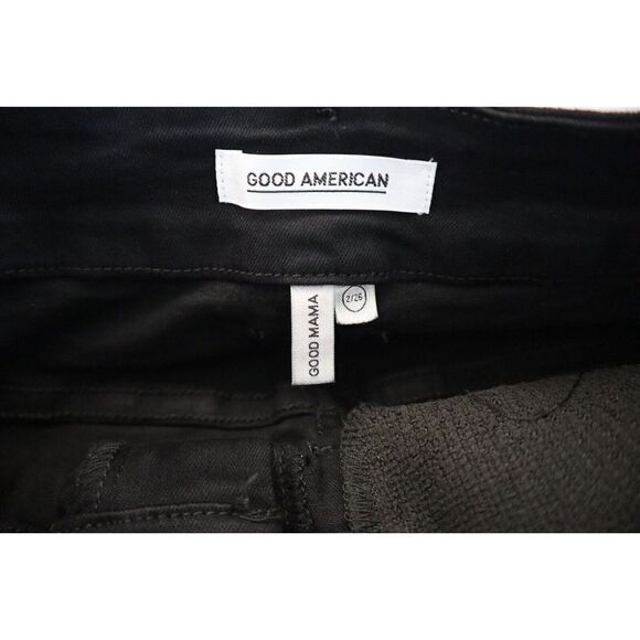 Good American Sz 2/26 Black Good Mama Waist-Inset Skinny Maternity Jeans - Picture 6 of 10